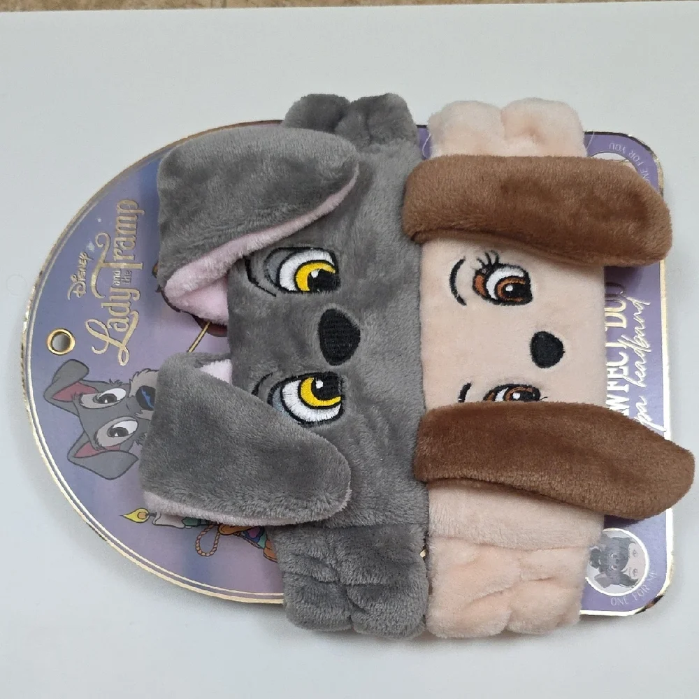 Disney Lady and the Tramp Spa Headbands - Pawfect Duo Spa Headband - Plush